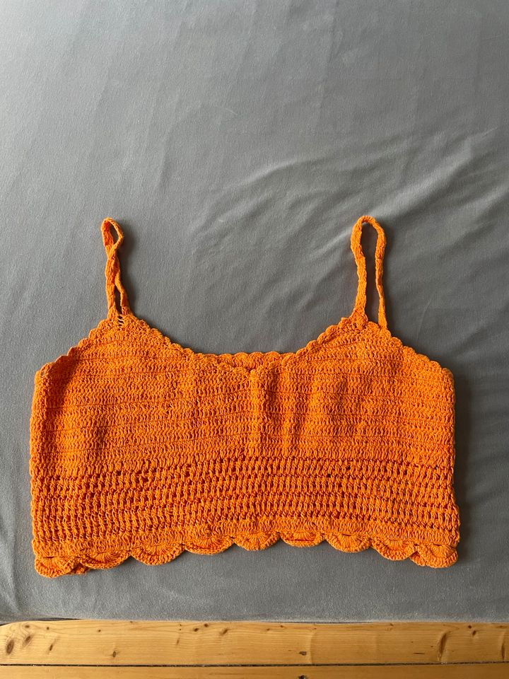 Oberteil shirt croptop gehäckelt orange Damen S/M neu in Braunschweig