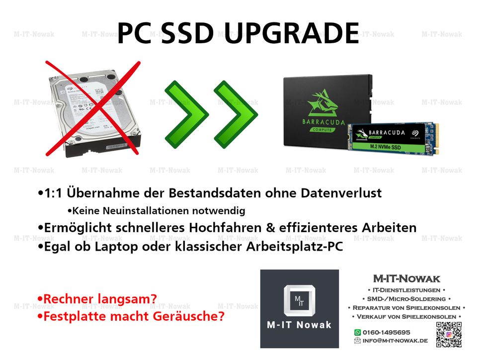PC SSD Upgrade, Einbau und Inbetriebnahme / Rechner langsam? in Visselhövede