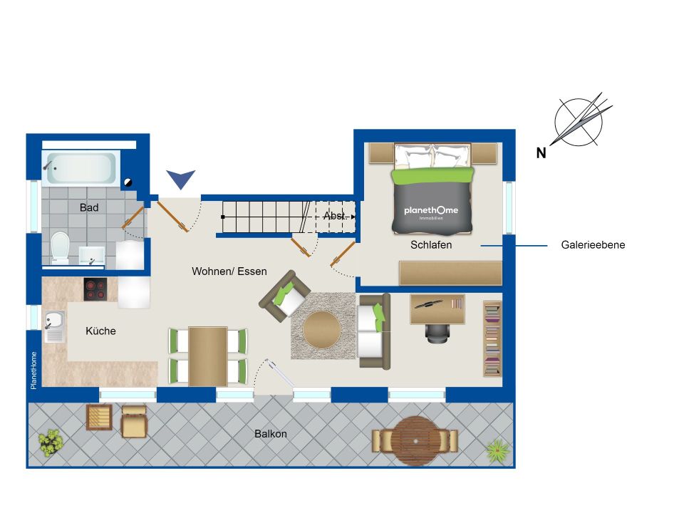 Anleger aufgepasst! Moderne DG-Wohnung mit Galerie und Balkon in Bad Segeberg