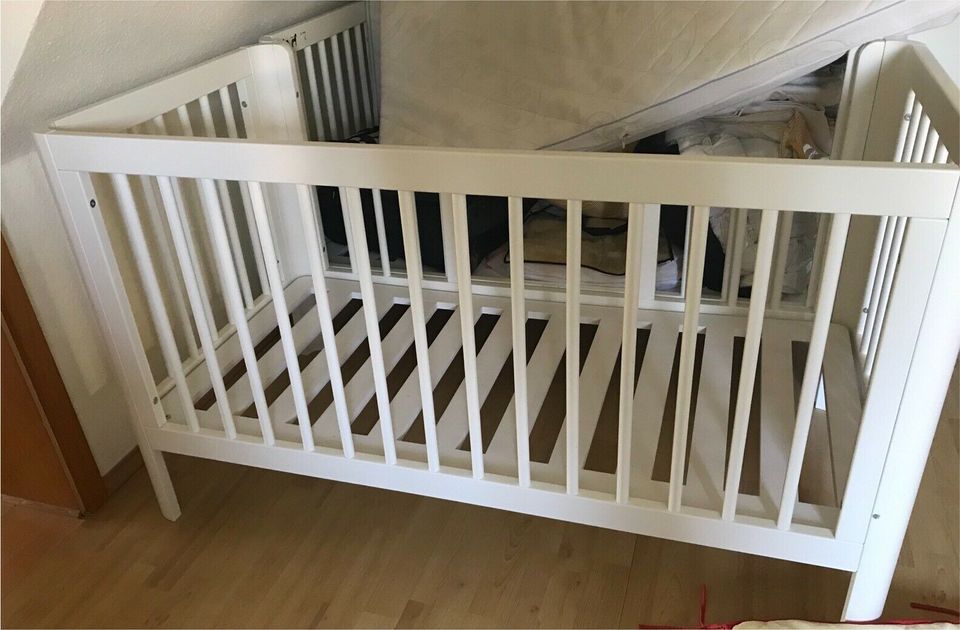 2x Babybett weiß 70x140 Buche Kojenbett inkl Matratze Zwillinge in Lüder