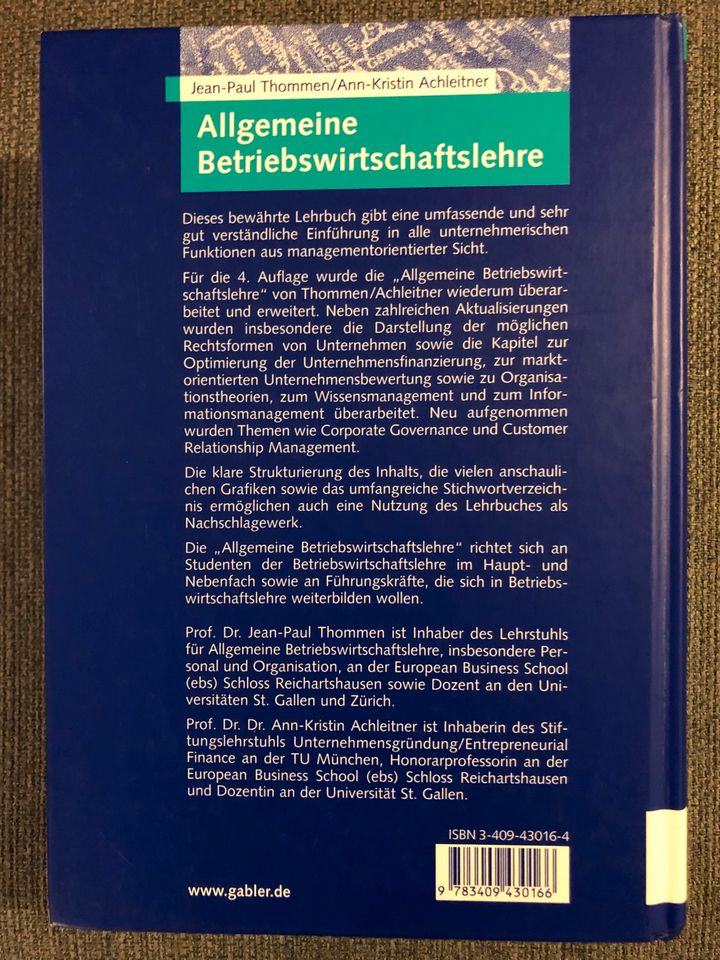 Fachbuch Thommen Allgemeine Betriebswirtschaftslehre +Arbeitsbuch in Hamburg