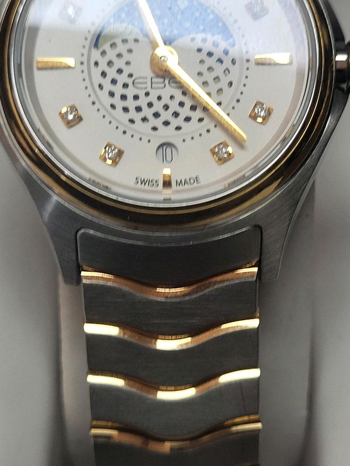 Ebel, Wave Lady, Datum, Mondphase, Stahl, 750 Gold,Diamanten, in Rosenheim