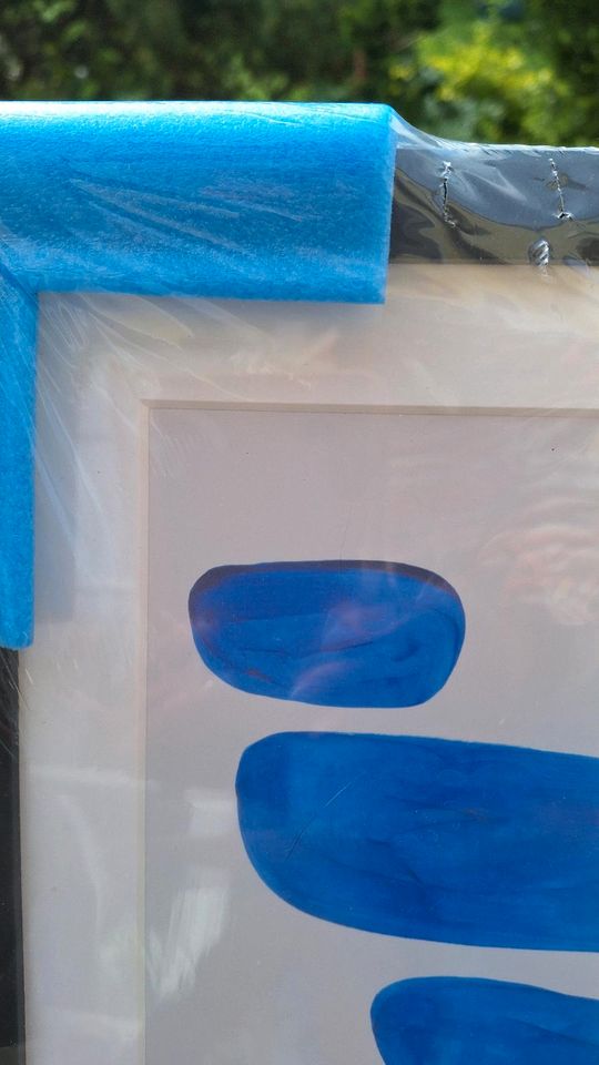 Poster Abstrakt Blau mit Rahmen Kunstdruck/Bild/Print in Berlin