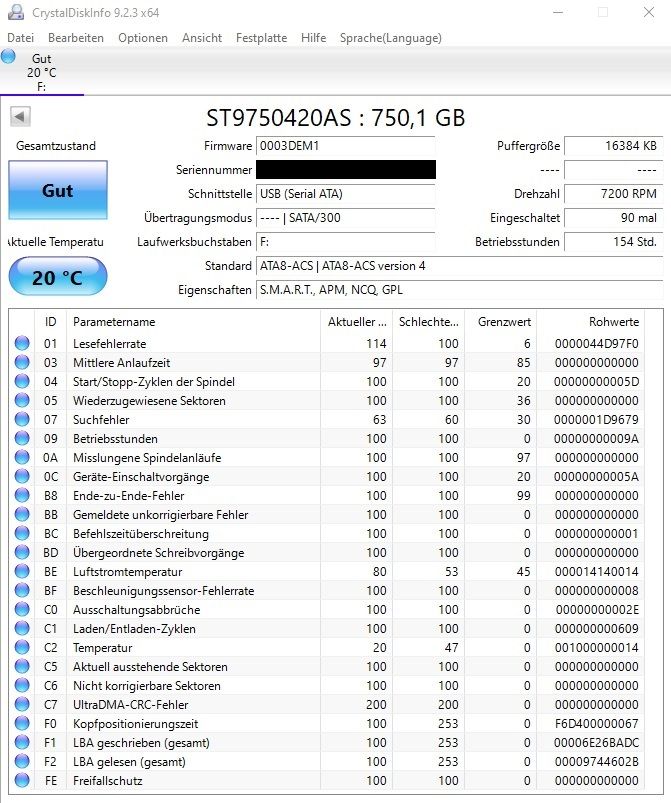 Festplatte Seagate 750GB 2,5“ 16MB 7200RPM ST9750420AS + LIAN-LI in Hamburg