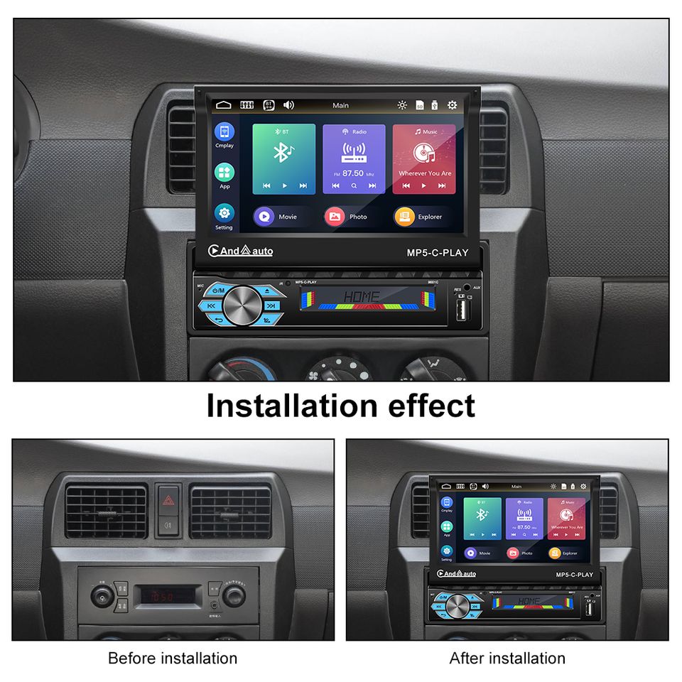 7 Zoll 1 DIN AUTORADIO GPS CARPLAY BLUETOOTH USB TF FM MP5 player Touchscreen in Dortmund