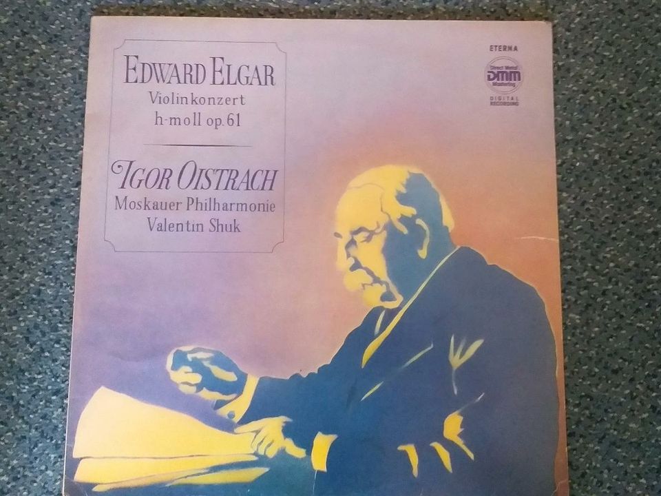 SCHALLPLATTE LP: Edward Elgar , Violinkonzert op.61 / I. Oistrach in Dresden