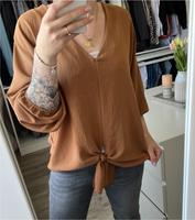 Neu Made Moda in Italy Damen Bluse locker braun Knotendetail Nordrhein-Westfalen - Wipperfürth Vorschau