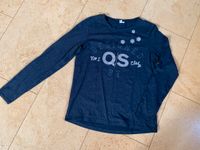 LA-Shirt QS Gr. S blau Glitzer-Print Langarm-Shirt Brandenburg - Hennigsdorf Vorschau