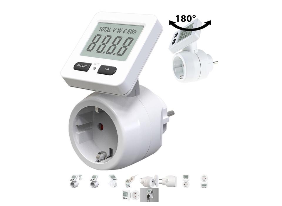 revolt Digitaler Energiekostenmesser mit 180° drehbarem Display in Teuchern