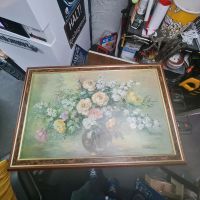 Gemälde hangemalt R Fröhlich Blumen Vase rar selten wie neu 61×90 Thüringen - Bad Langensalza Vorschau