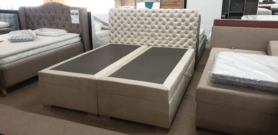 ❌ SOFORT ABHOLBEREIT / ⭐️ NEU - Komfort Polster Bett 140/160/180cm Bettkasten Boxspringbett Chesterfield. Matratze Topper Lattenrost in Pampow