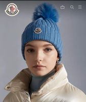 Moncler Bommel Mütze Fell Blau Saarbrücken - St Johann Vorschau