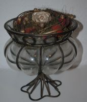 VINTAGE Glas Kelch Schale  mit Metallmontur Dekoration Nordrhein-Westfalen - Neuss Vorschau