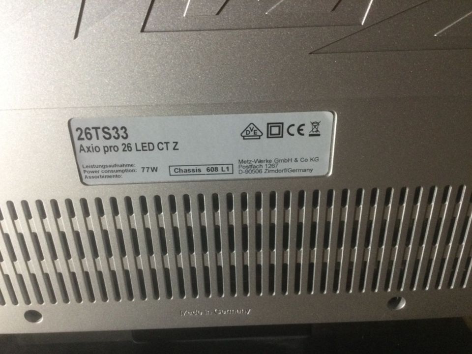 Fernseher Metz 26 TS33 , Axiomatisch pro 26 LED  CT Z in Vaterstetten