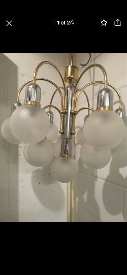 Lampe, Deckenlampe , Chrom/Messing, Retro Design in Düsseldorf