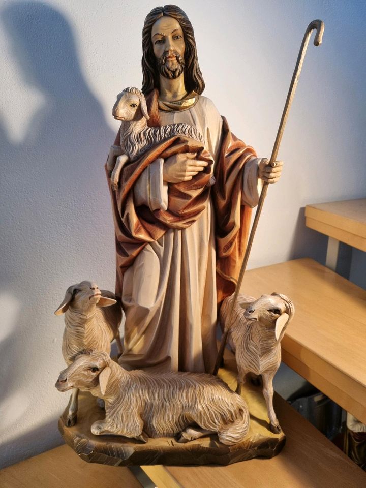 JESUS CHRISTUS XXL HOLZ  HEILIGENFIGUR HOLZFIGUR ALT KUNST DEKO in Kumhausen