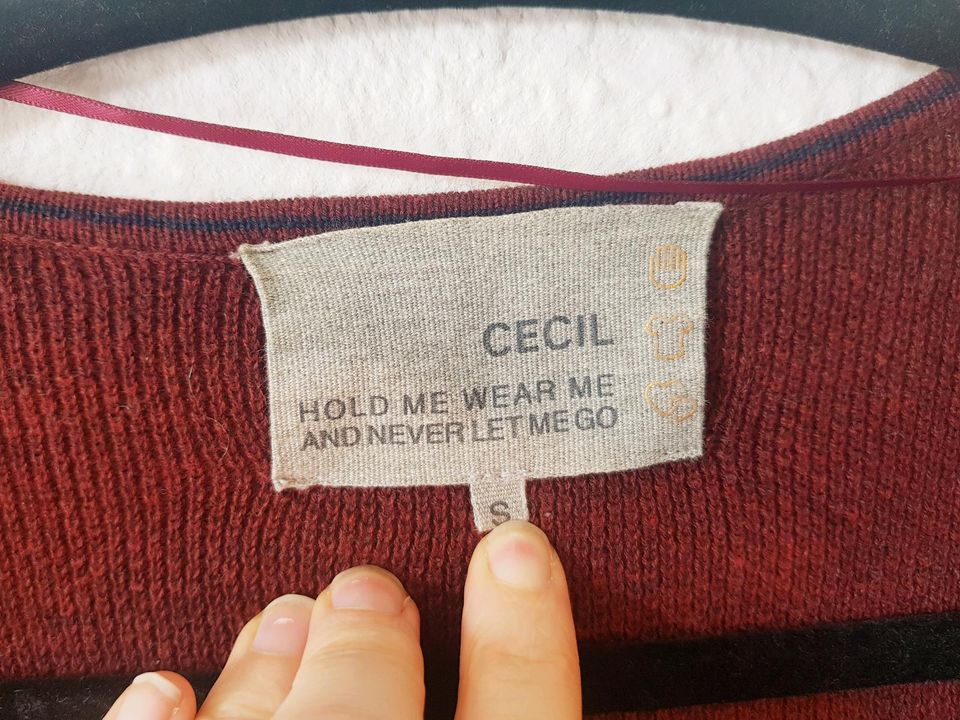 Cecil Strickjacke S 36 rot schwarz bordeaux Cardigan in Köln