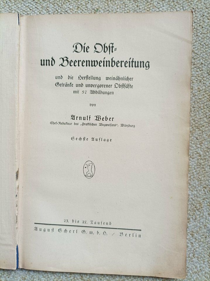 Buch-Die Obst- und Beerenweinbereitung + 3 Anleitungen in Merseburg