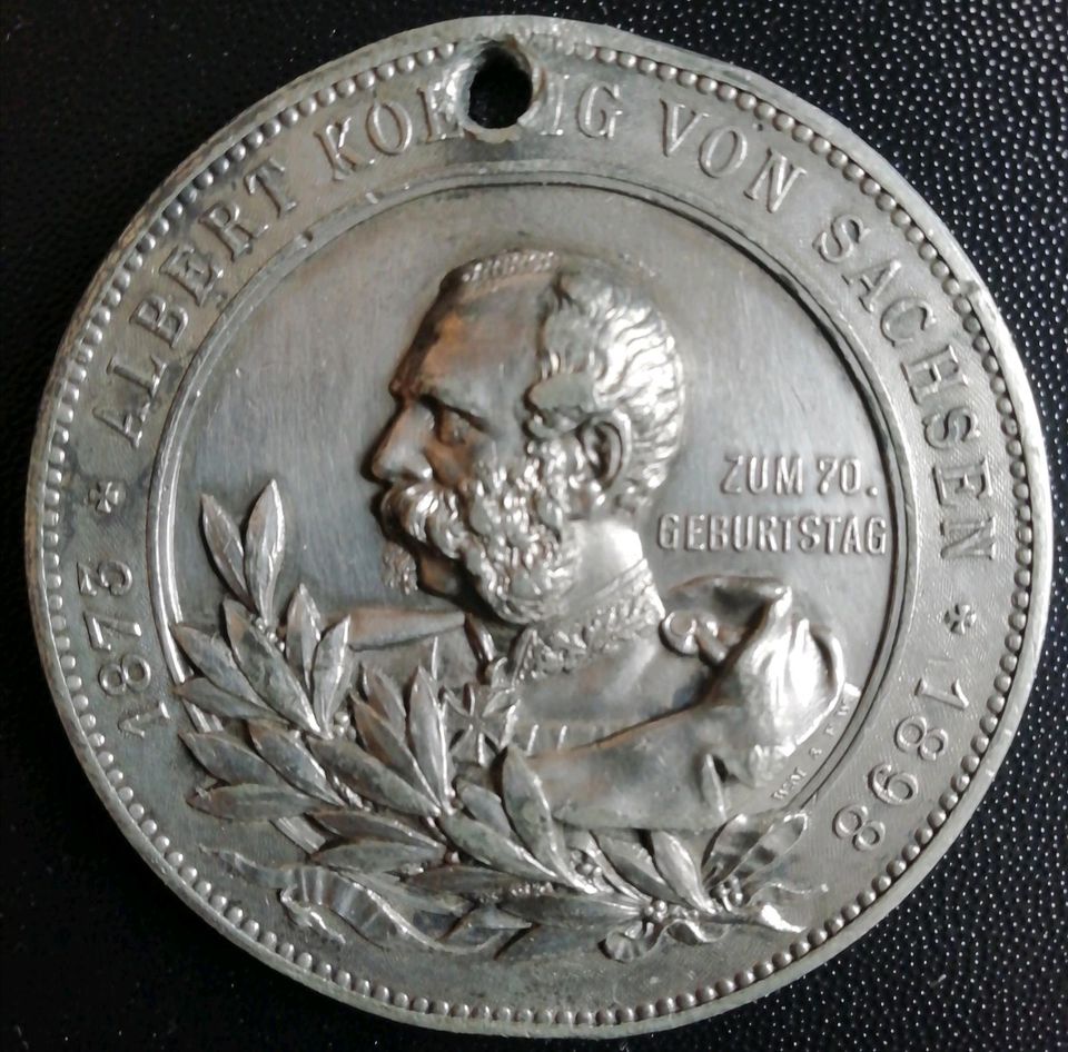 Medaille Sachsen 1898 Albert 25 Jahre segensreicher Regierung in Radebeul