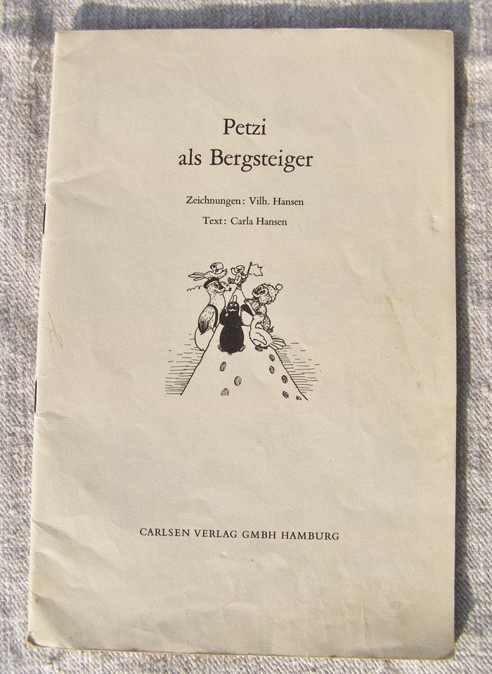 Petzi als Bergsteiger_Erstauflage Soerensen Dänemark 1957_Carlsen in Obersinn