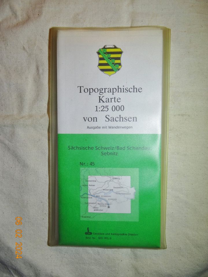 TK 25 Sächsische Schweiz / Bad Schandau, Sebnitz, Maßstab 1:25000 in Greifenstein