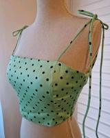 NEU❤️ Zara Crop Top Satin Grün Punkte Dots Sommer Bänder S Bayern - Aschaffenburg Vorschau