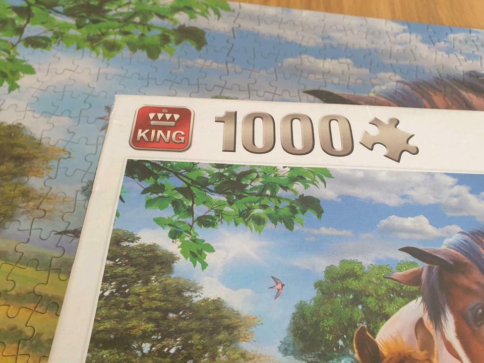 King Animal Collection 1000 Teile Puzzle Horses at the gate in Bad Lippspringe