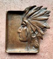 Bronze Indianer Kopf mit Federschmuck Brandenburg - Hennigsdorf Vorschau