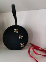 Schwarze Samt-Clutch mit Bienen aus Strass Frankfurt am Main - Preungesheim Vorschau