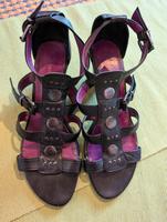 Schwarze Sandale Sandalette 38 von Görtz Shoes Niedersachsen - Himmelpforten Vorschau