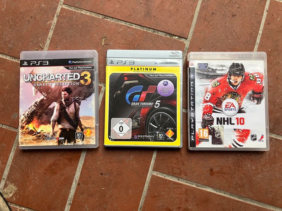 PS3 Spiele Uncharted 3 GT5 NHL10 in Rüsselsheim