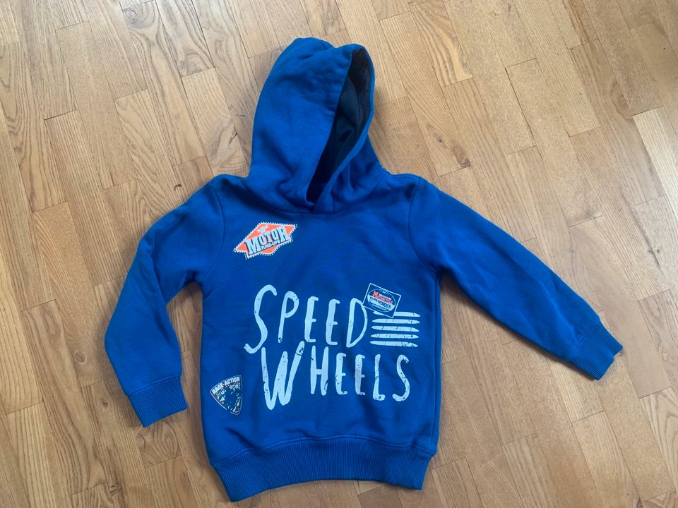 ZAB Kids Hoodie Kapuzenpulli in blau mit Aufschrift, Größe 92/98 in Weil am Rhein