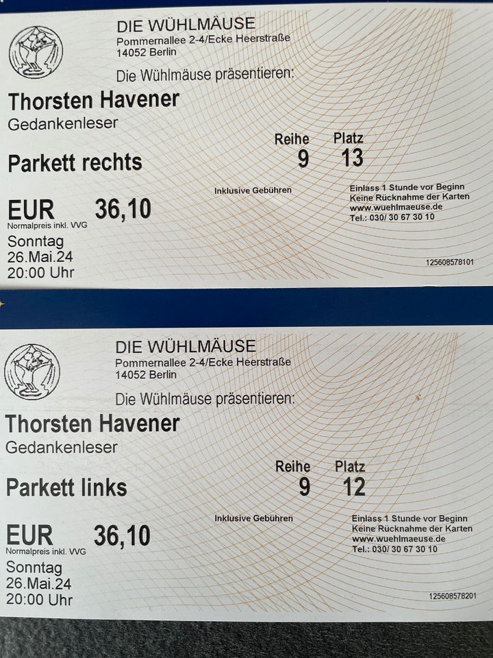 Thorsten Havener Tickets Berlin 26.05. Wühlmäuse in Berlin