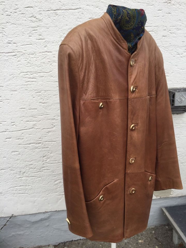 Herren Trachten Lederjacke Lammnappa Vintage Patina 50 L braun! in Parkstetten