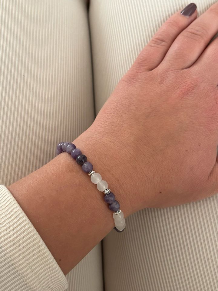 Heilstein Armband Amethyst Aquamarin in Memmingen