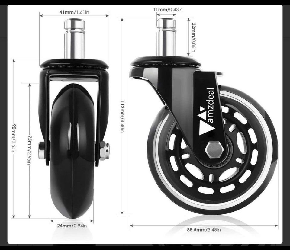 Hartbodenrollen Rollen Stuhlrollen Bürostuhl in Weimar