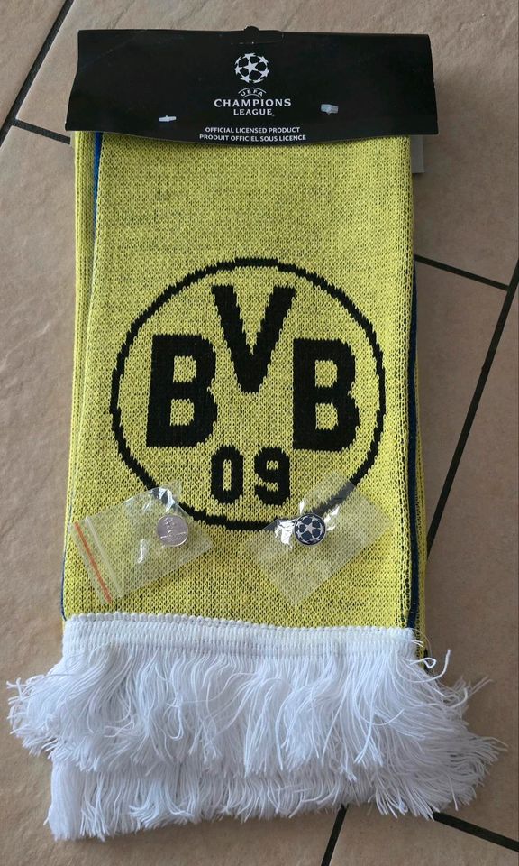 "BVB:Real Madrid Schal" Champions League (+2 Pin) in Dortmund