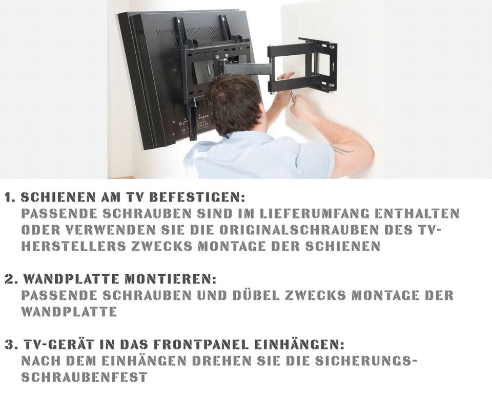 TV Wandhalterung 32-85 zoll, Schwenkbar Neigbar bis 100kg NEU in Paderborn