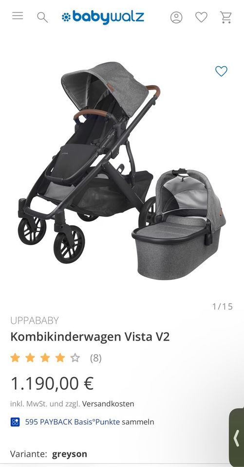 Uppababy Cruz V2 Kombikinderwagen mit Babywanne in Oststeinbek