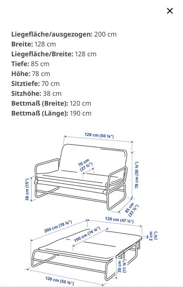 Ikea Hammarn Sofa Couch Bettsofa Knista Schlafcouch in Pössneck