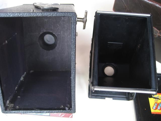 Agfa Box Kamera 6x9 Rollfilm Box mit Ledertasche in Moers