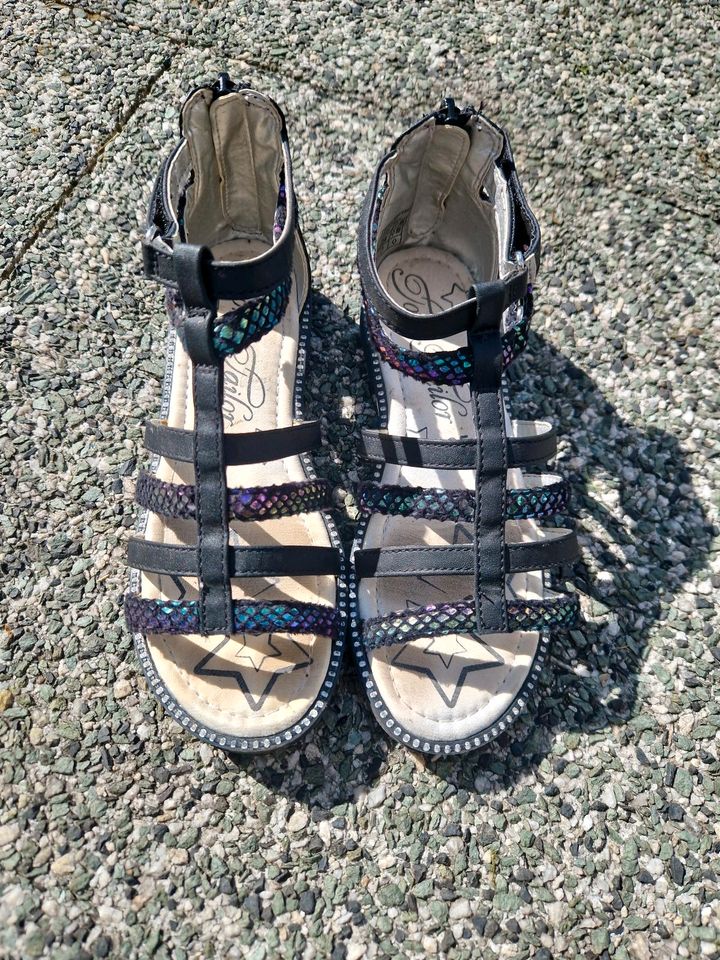 Tom Tailor Sandalen schwarz Regenbogen glitzer Gr.35 in Krauchenwies