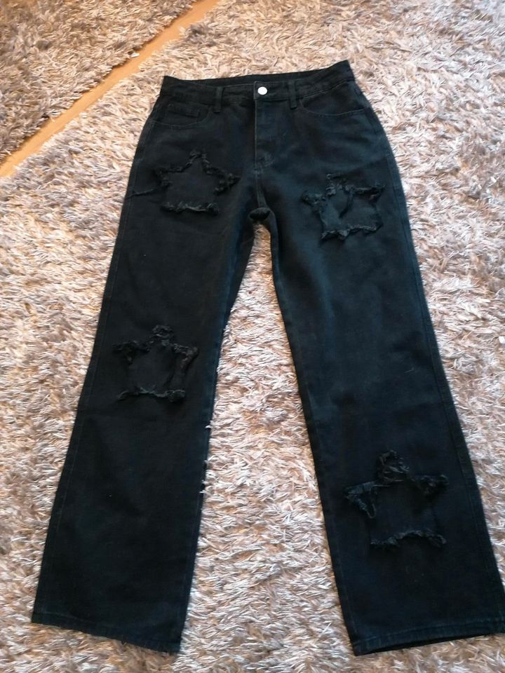 Jeans mit hohem Bund Schwarz Gr. L neu in Sassenberg