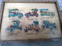 Tablett Wandbild Bild Oldtimer um 1900 Buick Ford Mercedes etc Hessen - Langenselbold Vorschau