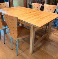IKEA Holztisch mit 5 Stühle Holz Metall als Set Niedersachsen - Wolfsburg Vorschau