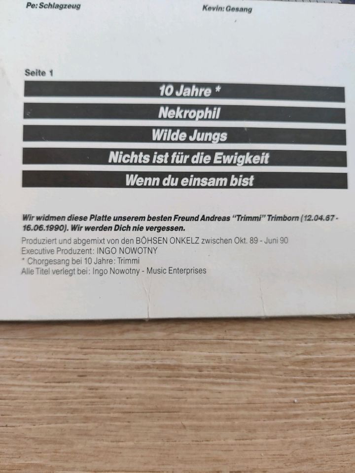 Böhse Onkelz Es ist soweit LP Vinyl Schallplatte in Gevelsberg