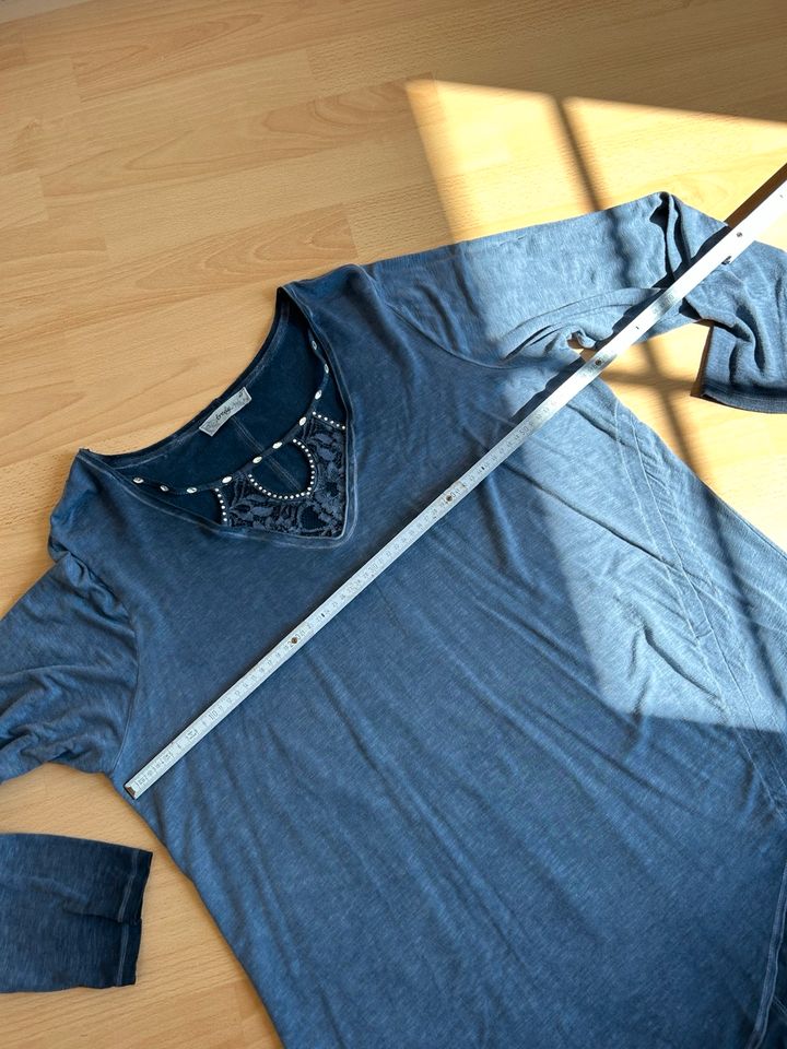 Tredy Shirt lang Kleid Tunika asymmetrisch 48 mit Strass Spitze in Rimbach