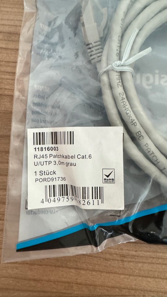 LAN-Kabel/Patchkabel 3,0m grau RJ45 Cat.6 (52 Stück) in Inchenhofen