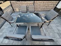 6 Gartenstühle mit Kissen und Tisch mit Glasplatte Hessen - Groß-Gerau Vorschau