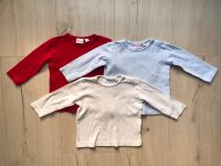 Longshirt 3er-Set Gr. 74/80 Basicshirt rot weiß hellblau Langarm Baden-Württemberg - Reutlingen Vorschau